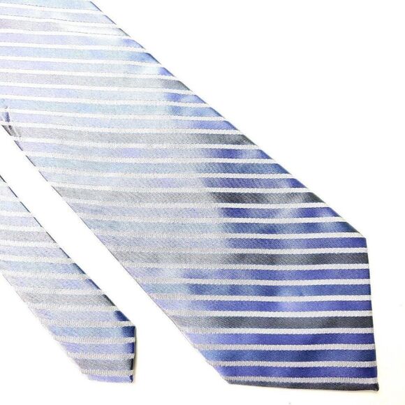Calvin Klein Silk Tie Woven Blue Striped‎ - Picture 1 of 7